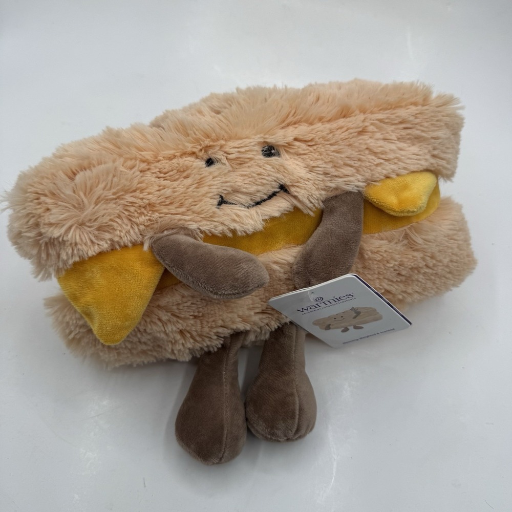NEW Warmies Grilled Cheese Weighted Stuffed Plush Scented & microwavable - Picture 9 of 9